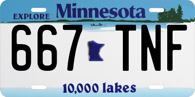 MN license plate 667TNF
