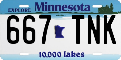 MN license plate 667TNK