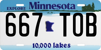 MN license plate 667TOB