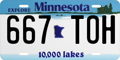 MN license plate 667TOH