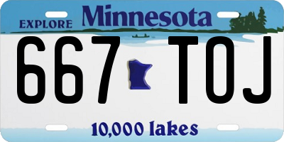 MN license plate 667TOJ
