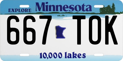 MN license plate 667TOK