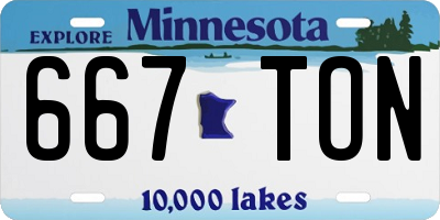 MN license plate 667TON