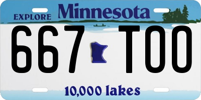 MN license plate 667TOO