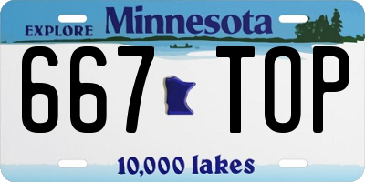 MN license plate 667TOP