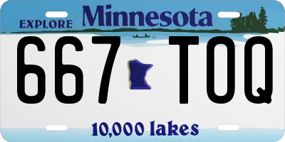 MN license plate 667TOQ