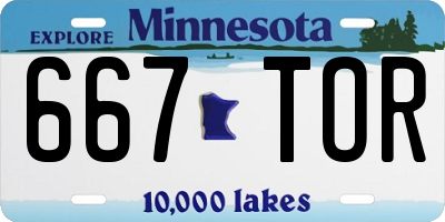 MN license plate 667TOR