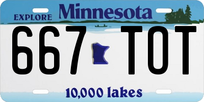 MN license plate 667TOT