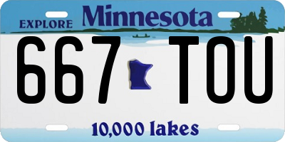 MN license plate 667TOU