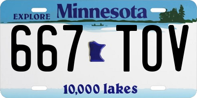 MN license plate 667TOV