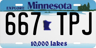 MN license plate 667TPJ