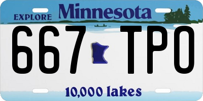 MN license plate 667TPO