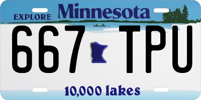 MN license plate 667TPU