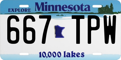 MN license plate 667TPW
