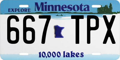 MN license plate 667TPX