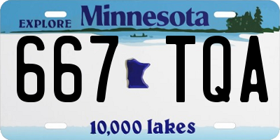 MN license plate 667TQA