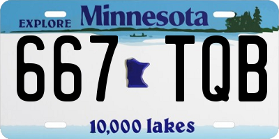 MN license plate 667TQB