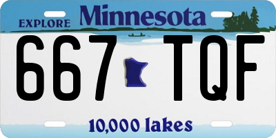MN license plate 667TQF
