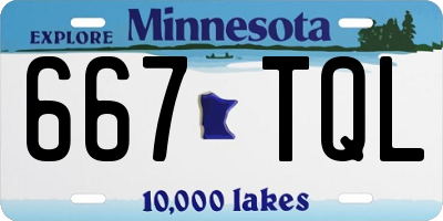 MN license plate 667TQL