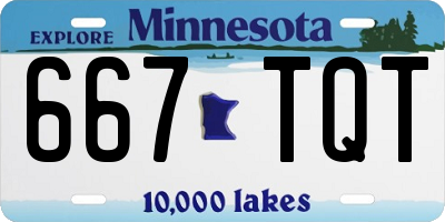 MN license plate 667TQT