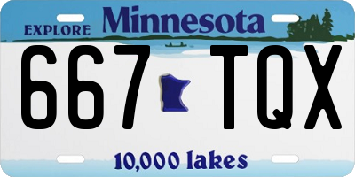 MN license plate 667TQX