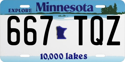 MN license plate 667TQZ