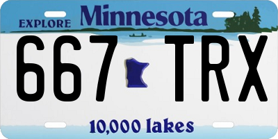 MN license plate 667TRX