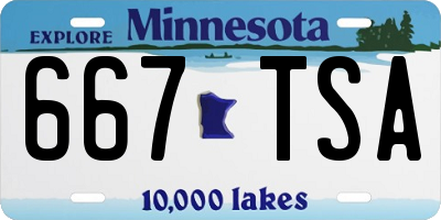 MN license plate 667TSA