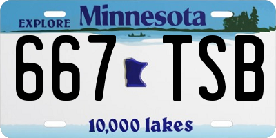 MN license plate 667TSB