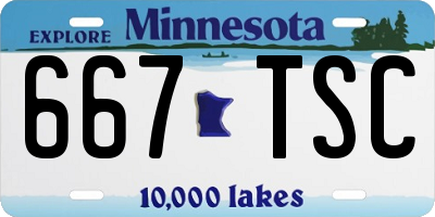 MN license plate 667TSC