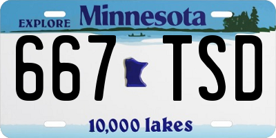 MN license plate 667TSD