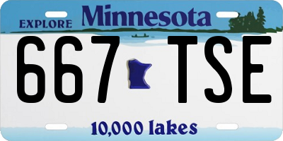 MN license plate 667TSE