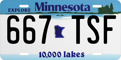 MN license plate 667TSF