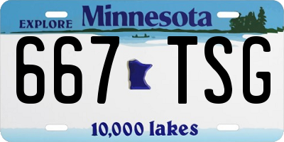 MN license plate 667TSG