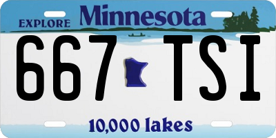 MN license plate 667TSI