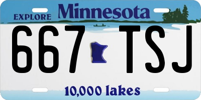 MN license plate 667TSJ