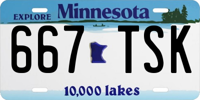 MN license plate 667TSK