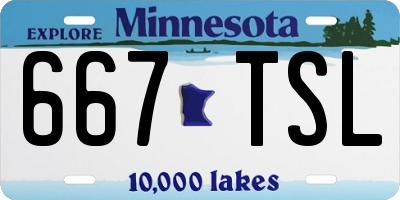 MN license plate 667TSL