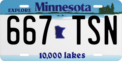 MN license plate 667TSN