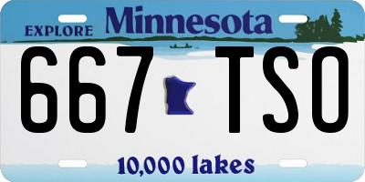 MN license plate 667TSO