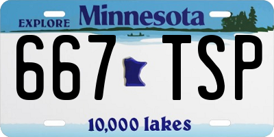 MN license plate 667TSP
