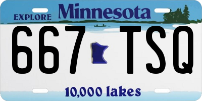 MN license plate 667TSQ