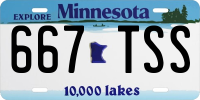 MN license plate 667TSS