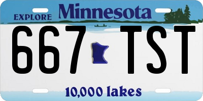 MN license plate 667TST
