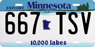 MN license plate 667TSV