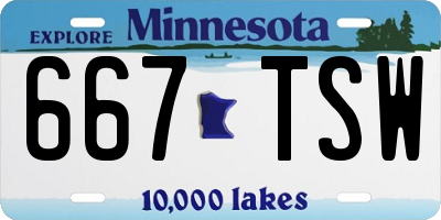 MN license plate 667TSW