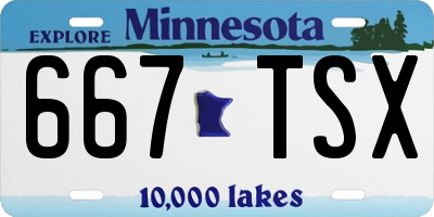 MN license plate 667TSX