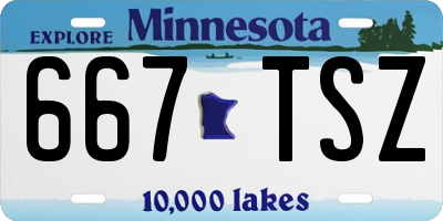 MN license plate 667TSZ
