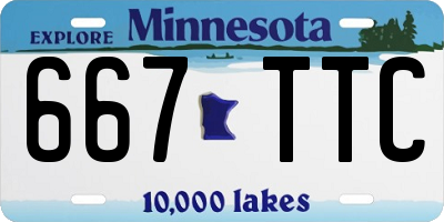 MN license plate 667TTC
