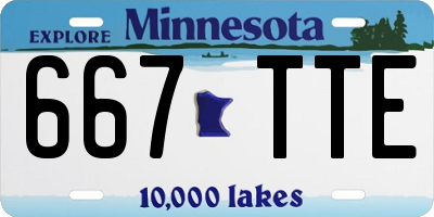 MN license plate 667TTE